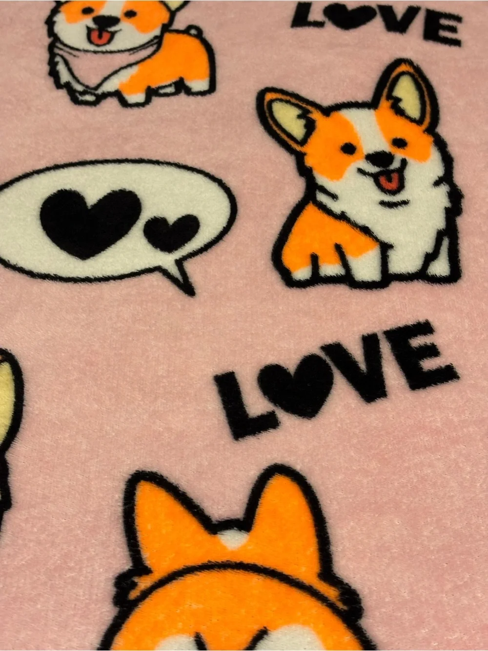 Corgi Love Pink Orange Fleece Throw Blanket Dog Lovers Cozy Lightweight